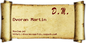 Dvoran Martin névjegykártya